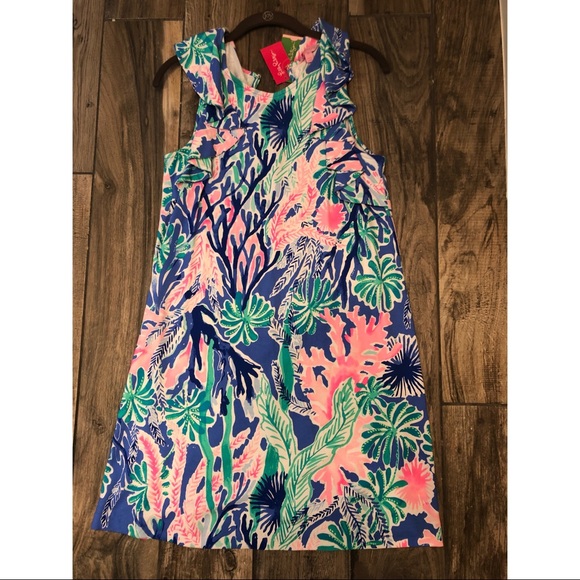 NWT Lilly Pulitzer Esmeralda Multi Jet Dress Med - Picture 3 of 5